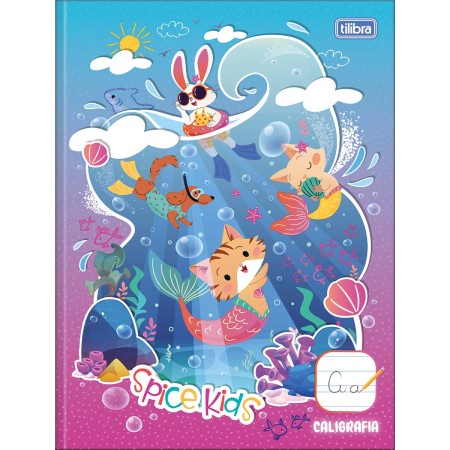 Caderno de Caligrafia Brochura Capa Dura Spice Kids Feminino 40 Folhas