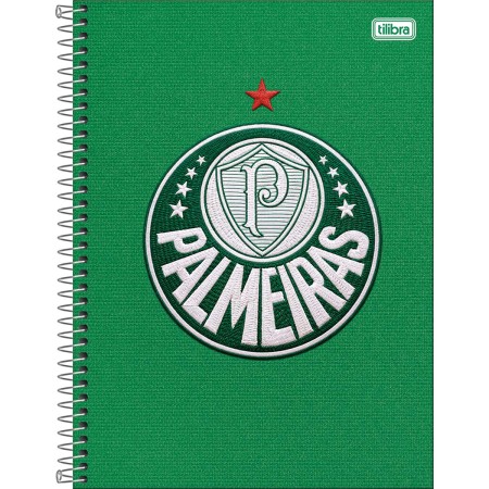 Caderno Espiral Capa Dura Universitário 10 Matérias Palmeiras 160 Folhas