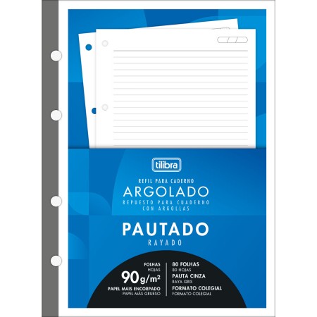 Refil Tiliflex para Caderno Argolado Colegial 80 Folhas 90 Gramas