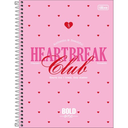 Caderno Espiral Capa Dura Universitário 15 Matérias Bold One Feminino 240 Folhas