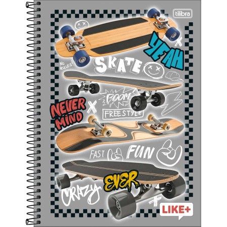 Caderno Espiral Capa Dura Universitário 20 Matérias Like+ Masculino 400 Folhas