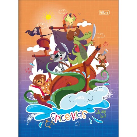 Caderno Brochura Capa Dura Universitário Spice Kids Masculino 80 Folhas