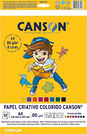 Papel Criativo 8 Cores 32fls A4 80g/m² - Canson