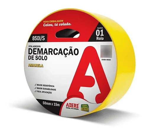 Fita De Demarcação De Solo Amarela 50mm X 15m Adere