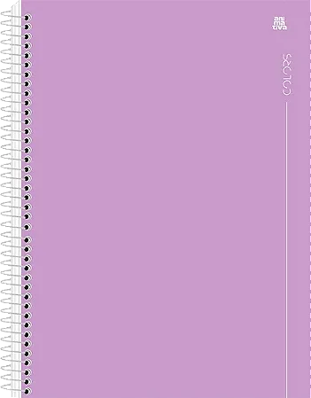 Caderno Universitário Espiral Colors Lilás Capa Dura 10 Matérias 160 Folhas