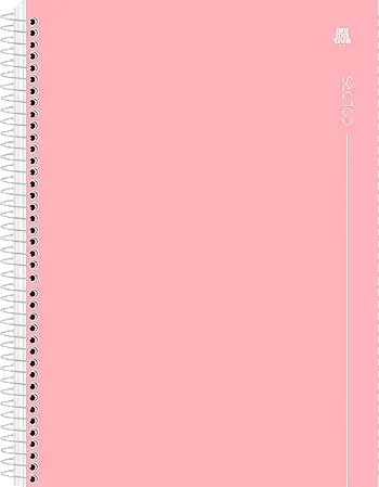 Caderno Universitário Espiral Colors Rosa Capa Dura 10 Matérias 160 Folhas