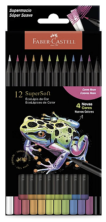 Lápis De Cor 12 cores Neon Ecolápis Supersoft - Faber-Castell