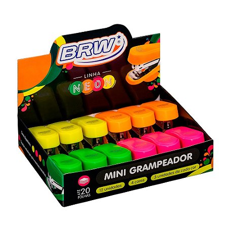 GRAMPEADOR 20 FOLHAS MINI NEON BRW -  Unidade