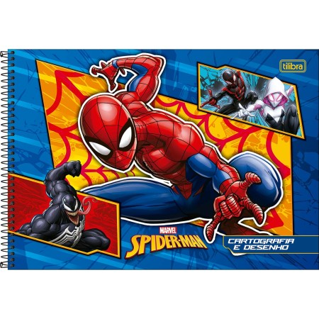 CADERNO DE CARTOGRAFIA E DESENHO ESPIRAL CAPA DURA SPIDER-MAN 80 FOLHAS
