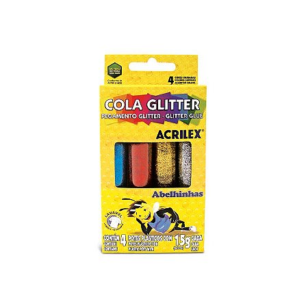 Cola Gliter 15g c/4 Cores Acrilex