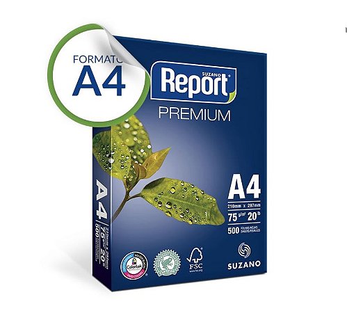 Papel A4 Report® Premium 75 g/m² Pacote 500 Folhas