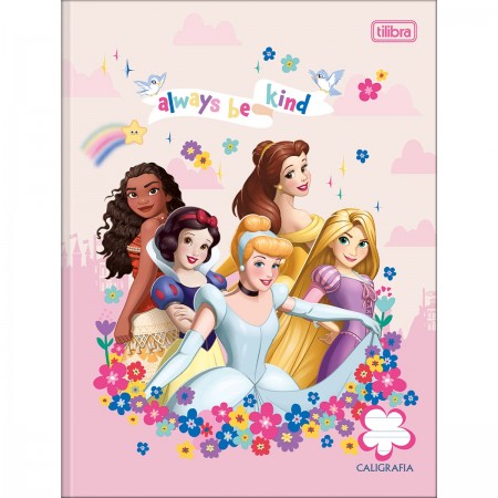 CADERNO DE CALIGRAFIA BROCHURA CAPA DURA PRINCESAS 40 FOLHAS