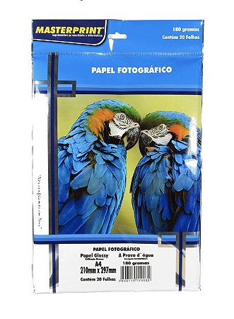 Papel Fotográfico Glossy - A4 180g 50 Folhas