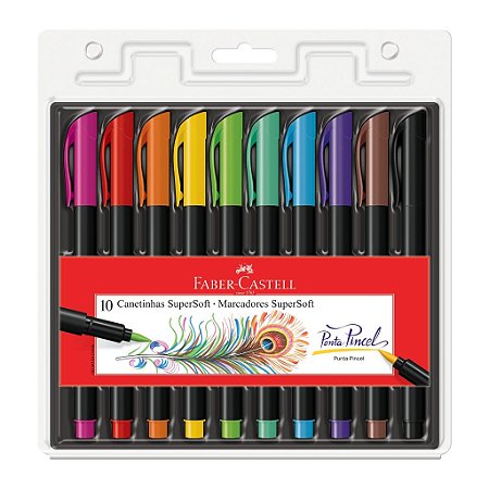 Hidrográfica Supersoft Brush C/10 Cores - Faber-Castell