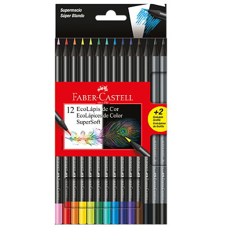 Lápis de Cor 12 Cores SuperSoft + 2 - Faber-Castell