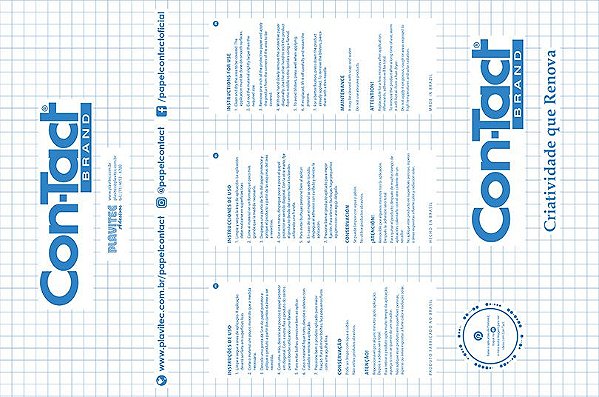 Plástico Autoadesivo Contact 45cm X 10m Cristal 80 Micras