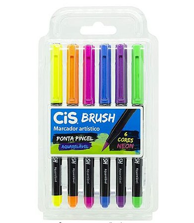 Marcador Artístico Brush Neon C/6 CIS