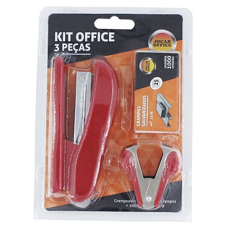 Kit Office 3 Peças Jocas Office Vermelho