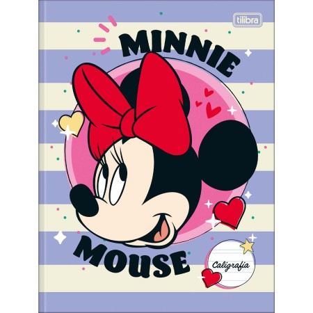 CADERNO BROCHURA CAPA DURA CALIGRAFIA MINNIE 40 FOLHAS