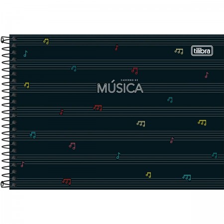CADERNO DE MÚSICA ESPIRAL CAPA DURA TILIBRA 80 FOLHAS