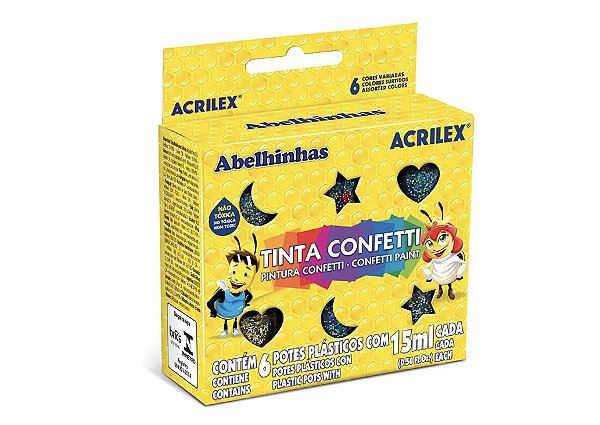 Tinta Confetti 15 ml c/6 Acrilex