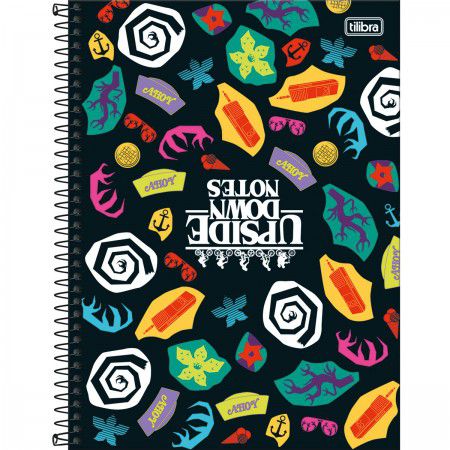 CADERNO ESPIRAL CAPA DURA UNIVERSITÁRIO 1 MATÉRIA STRANGER THINGS 80 FOLHAS