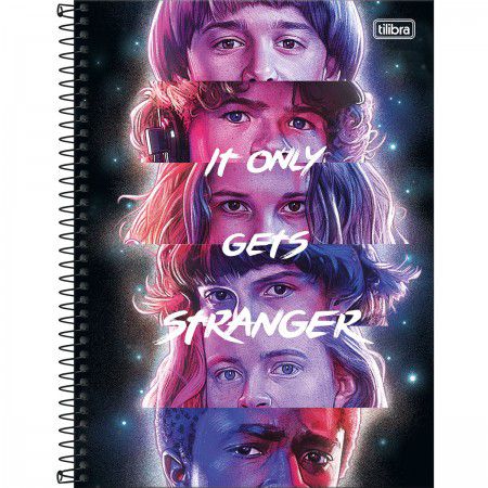 CADERNO ESPIRAL CAPA DURA UNIVERSITÁRIO 10 MATÉRIAS STRANGER THINGS 160 FOLHAS