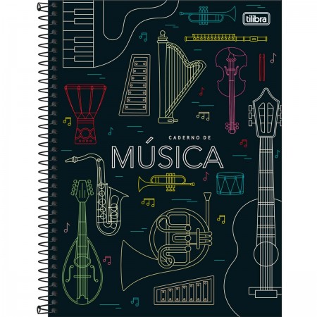 CADERNO DE MÚSICA ESPIRAL CAPA DURA UNIVERSITÁRIO TILIBRA 80 FOLHAS