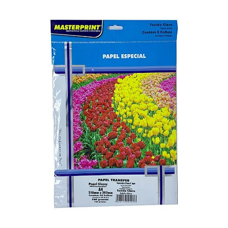 Papel Transfer A4 160g Tecido Claro 5 Folhas