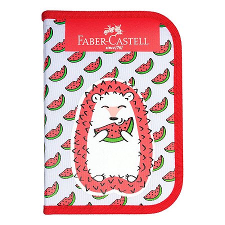 Estojo de Nylon Faber-Castell Porco-Espinho Vermelho