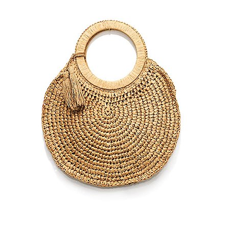 raffia round bolsa