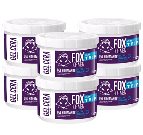 6 Unidades Gel Cera Fox For Men 300g