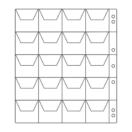 Folha Plástica Colecionador de Moedas 20 Divisões Com Aba Envelope Protetor Para Numismática