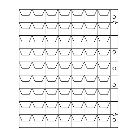 Folha Plástica Colecionador de Moedas 63 Divisões Com Aba Envelope Protetor Para Numismática