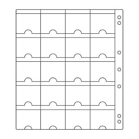 Folha Plástica Colecionador de Moedas 20 Divisões Com Unheira Envelope Protetor Para Numismática