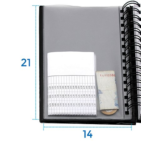 Envelope Canguru 14x21 cm Para Agendas e Cadernos Sarja Transparente Fosco