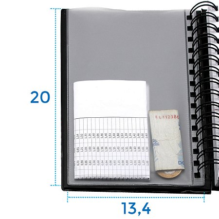 Envelope Canguru 13,4x20 cm Para Agendas e Cadernos Sarja Transparente Fosco