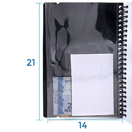 Envelope Canguru 14x21 cm Para Agendas e Cadernos Cristal Transparente Liso