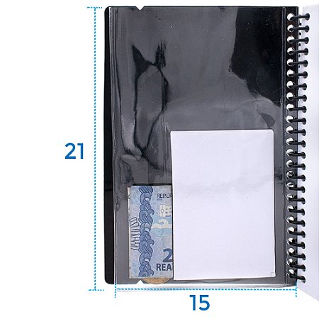 Envelope Canguru 15x21 cm Para Agendas e Cadernos Cristal Transparente Liso