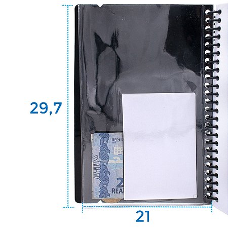 Envelope Canguru A4 21x29,7 cm Para Agendas e Cadernos Cristal Transparente Liso