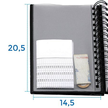 Envelope Canguru 14,5x20,5 cm Para Agendas e Cadernos Sarja Transparente Fosco