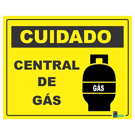 Placa Cuidado central de gás 20x25 cm