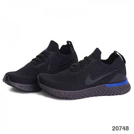 Tênis Nike Epic React Flyknit 2 Masculino - Preto com Azul - E meu  importados - tênis, sandálias, artigos esportivos em geral atacado e varejo.