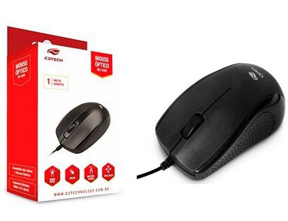 Mouse Óptico USB C3Tech Mod MS-20BK Preto