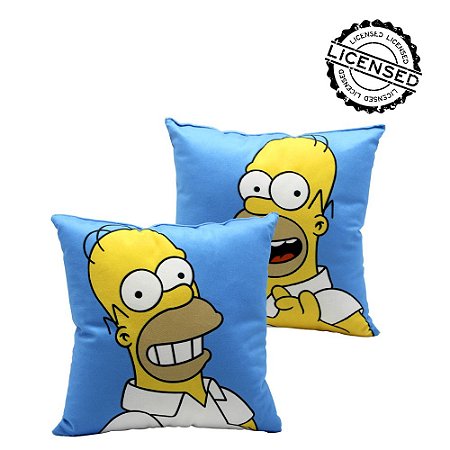 Almofada Fibra Veludo 25x25cm Os Simpsons Homer - Zona Criativa - Oficial