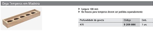 Orga Temperos em Madeira