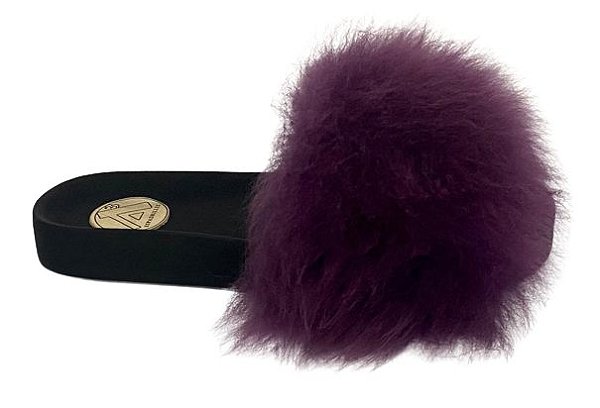 Slide Pelo Lamb Roxo/Preto