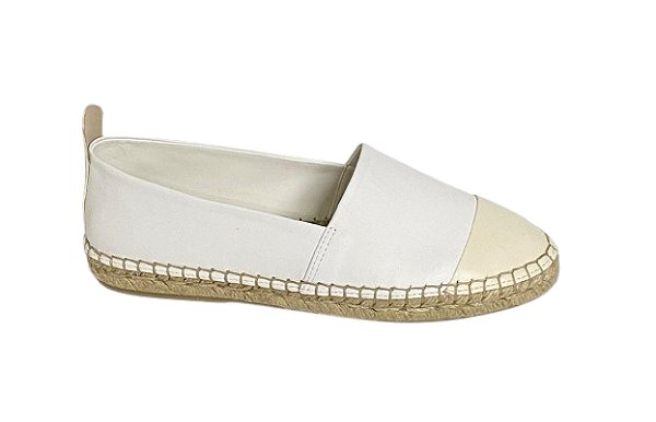 5029 Alpargata couro pelica pérola/branco - altura 17mm
