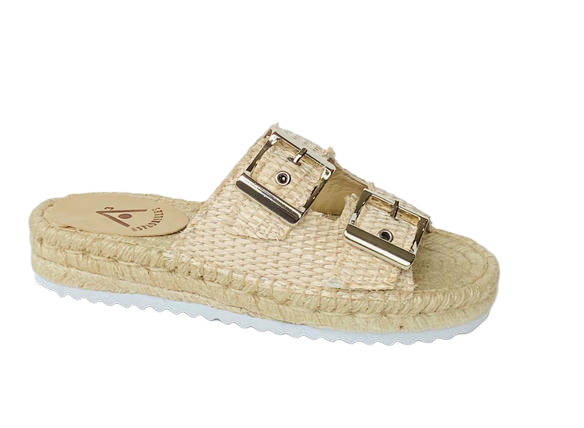 3050 Binken Rafia natural fio prata-altura 37mm