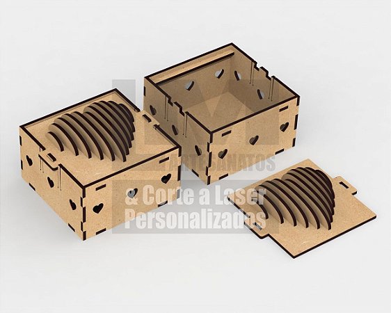 Caixa com Coração em MDF